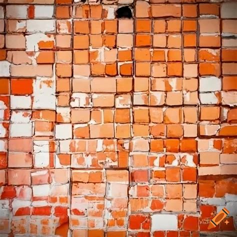 Ruined tile wall with fallen tiles