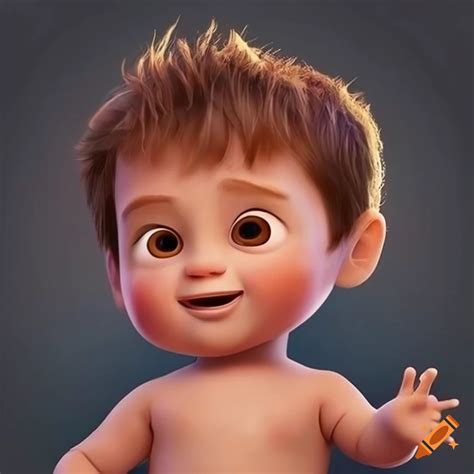 3d pixar movie poster featuring a cute baby boy on Craiyon