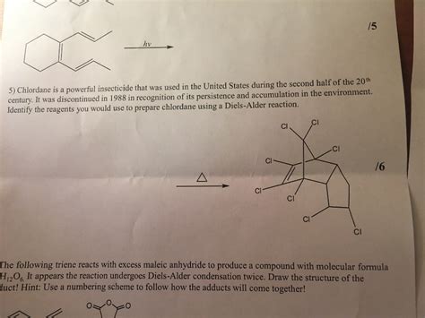 Solved Chlordane is a powerful insecticide that was used in | Chegg.com ...