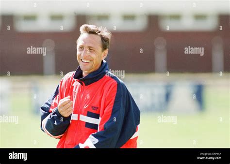 Johan Cruyff Barcelona Manager pictured during training session in Rotterdam, ahead of European ...