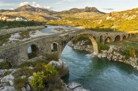 The Old Ottoman Mesi Bridge in Shkoder Stock Image - Image of historical, arched: 152798495