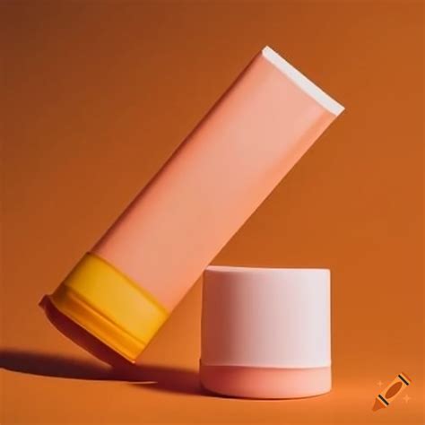Peach and yellow skincare packaging design on Craiyon