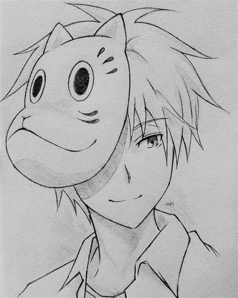 a drawing of an anime character with big eyes
