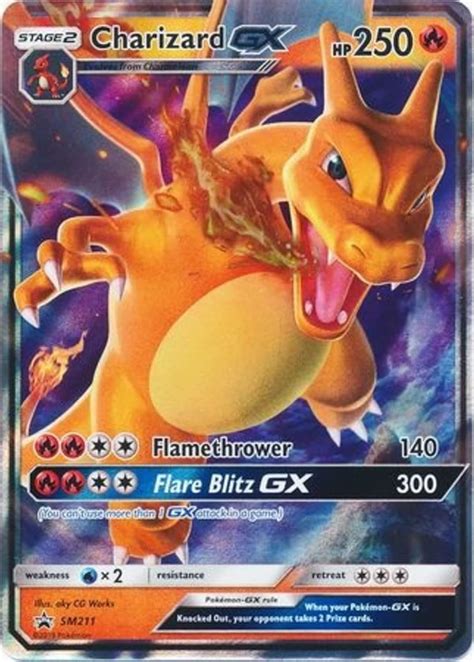 Charizard GX SM211 Pokemon Promo Card | Sun & Moon Hidden Fates Promo Series | With Flamethrower ...