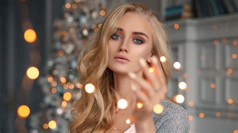 3840x2160 Blonde Girl Bokeh Lights 4k 4K ,HD 4k Wallpapers,Images,Backgrounds,Photos and Pictures