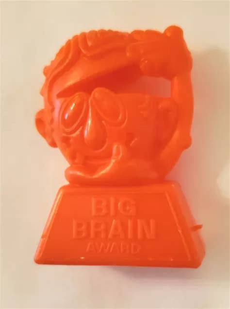 VINTAGE 1970S COOKIE Crisp Cereal Premium Toy Prize ORANGE Big Brain Award RARE $14.95 - PicClick