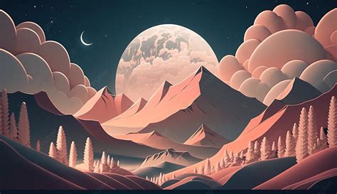 Cartoon Forest Mountain Background