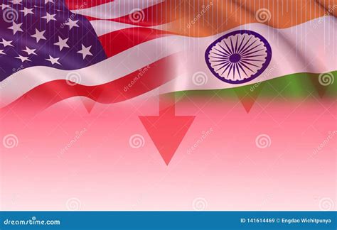 USA and India Trade War Economy Export United States of America Stock Illustration ...