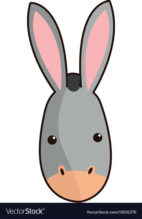 Donkey face manger animal cartoon image Royalty Free Vector