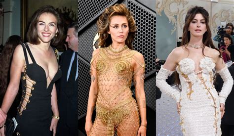 Safety Pin Dresses Through the Years: Miley Cyrus, Elizabeth Hurley ...