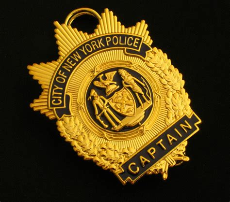 NY New York Police Captain Badge Solid Copper Replica Cosplay Movie Pr ...