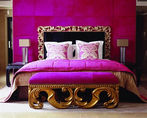 Complete bedroom glamour decorated in fuchsia and gold. Image from: by Andrew Martin More Great ...