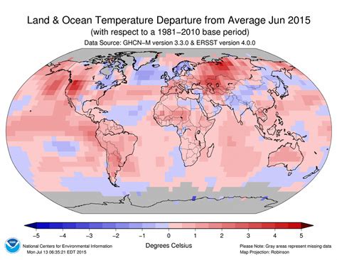 Global Warming Global Analysis - June 2015 - Sustainability-org-il