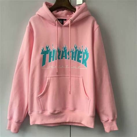 THRASHER FLAME LOGO HOODIES Men Box Supremo Paccbet Moletom Hip Hop ...