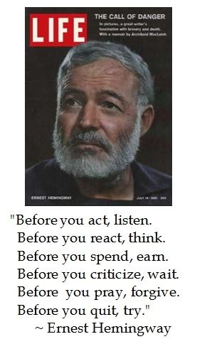 Ernest Hemingway Life Quotes. QuotesGram