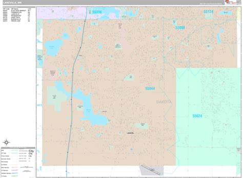 Lakeville Minnesota Wall Map (Premium Style) by MarketMAPS - MapSales