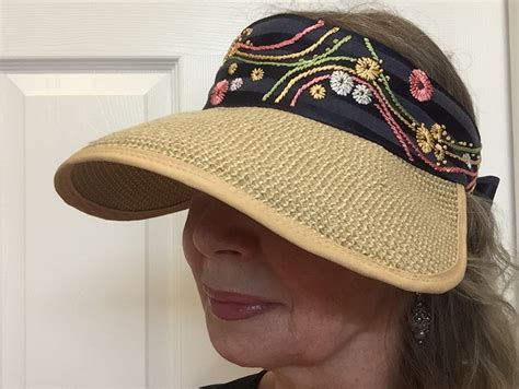 Hand Embroidered Visor Sun Golf Visor for Women Golf Hats for Women Hat ...