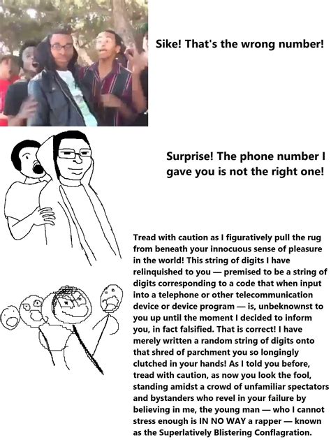 SIKE! That's the wrong number! : r/IncreasinglyVerbose