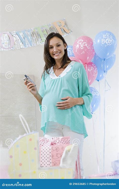 Happy Pregnant Woman At A Baby Shower Royalty Free Stock Photo - Image: 29653685