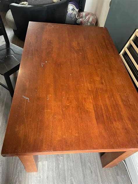 Wooden dining table and 4 chairs | in Ystrad Mynach, Caerphilly | Gumtree