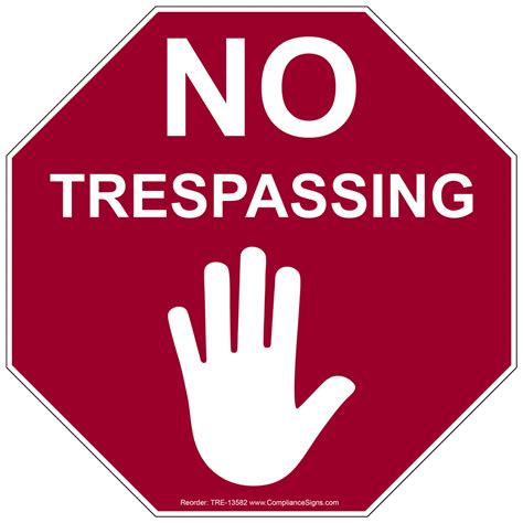 No Trespassing Sign TRE-13582 No Soliciting / Trespass