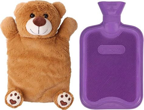 Amazon.com: HomeTop Premium Classic Rubber Hot or Cold Water Bottle with Cute Stuffed Animal ...