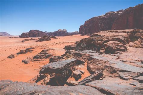 Sand-dunes in Wadi-Rum Desert, Jordan, Middle East Stock Image - Image ...