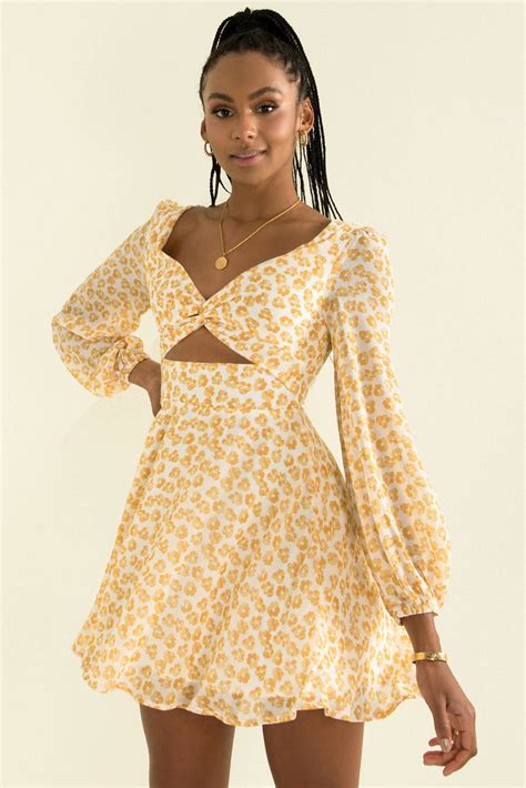 Easy To clean Sundae Muse Rosalyn Dress / Yellow Online Sundaes-muse.com