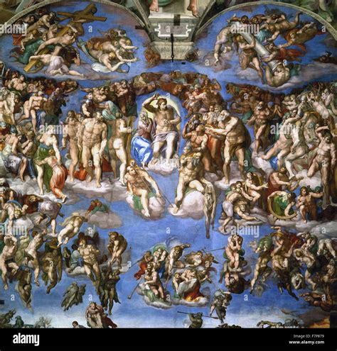 Fresco titled 'The Last Judgment' by Michelangelo di Lodovico ...