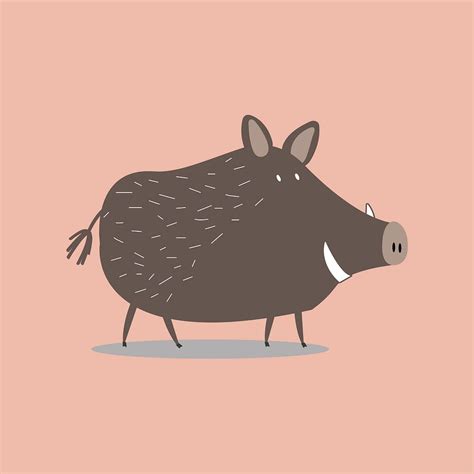 Cute wild pig animal doodle | Free Photo Illustration - rawpixel