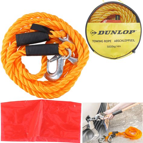 DUNLOP 5000kg 4M Strong Tow Towing Rope Heavy Duty Roadside Recovery Car Van RAC | eBay