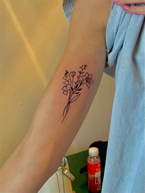daffodil and lily of the valley tattoo in 2023 | Daffodil tattoo ...