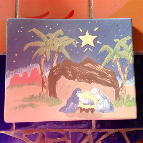 Painted by a customer at PicassoZ, not yet fired. Christmas Nativity, Customer, Nativity