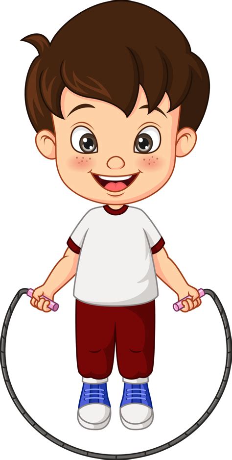 Cartoon little boy skipping rope 5112453 Vector Art at Vecteezy