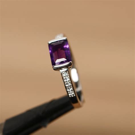 February Birthstone Ring Amethyst Ring Sterling Silver Purple - Etsy