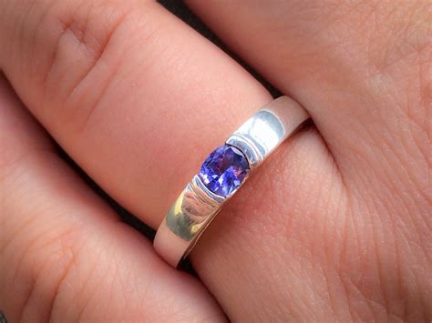 TANZANITE RING Gold Tanzanite Engagement Ring Violet Blue | Etsy