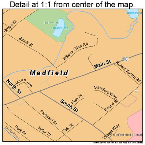 Medfield Massachusetts Street Map 2539730