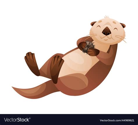 Sea otter as marine mammal and aquatic creature Vector Image