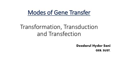 Modes of Gene Transfer