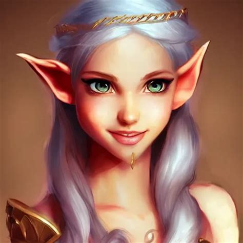 very beautiful elf princess, smiling, flirty, eye | Stable Diffusion ...
