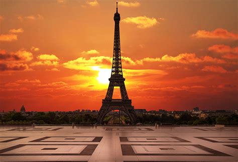 Eiffel Tower with Sunset Eiffel tower beautiful sunset paris city backdrop for photography d123 ...
