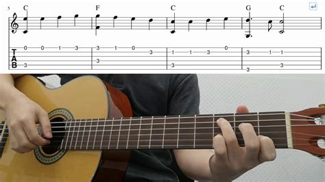 Beginner Fingerstyle Guitar - (Ode To Joy) Tutorial Lesson With Tab - YouTube