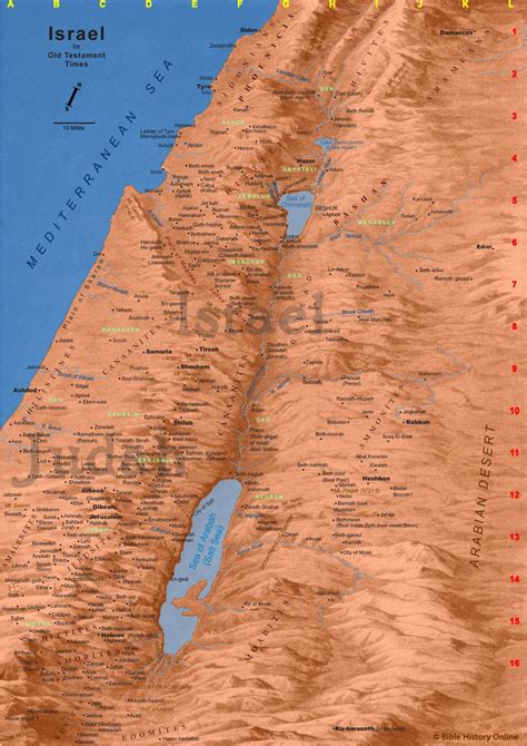Map of Old Testament Israel - Bible History