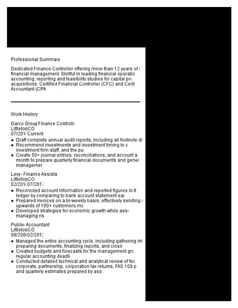 Financial Controller Resume Example | MyPerfectResume