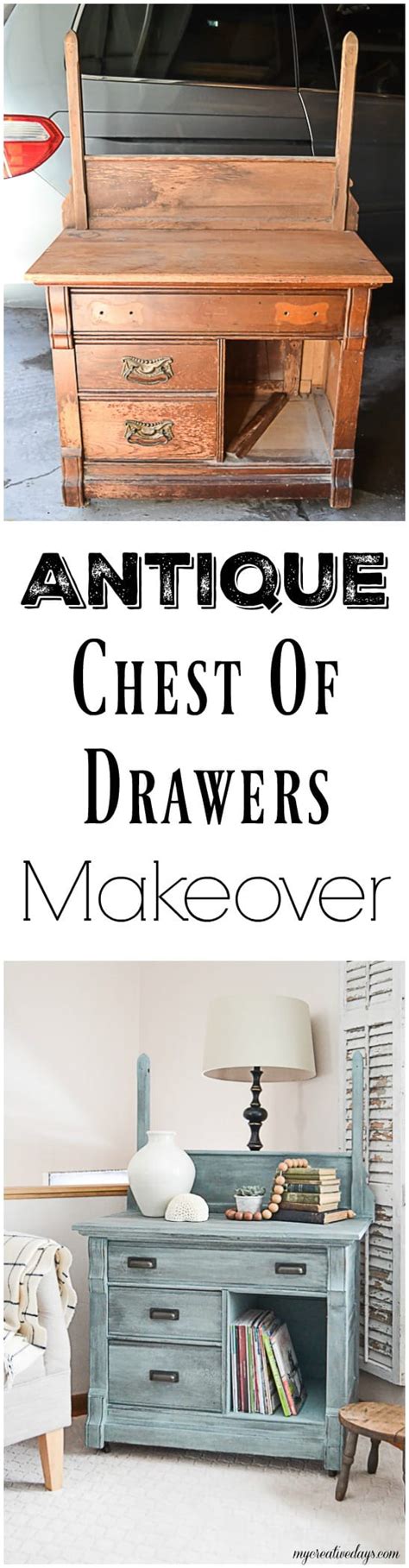 Antique Chest Of Drawers Makeover With Paint and Black Stain.