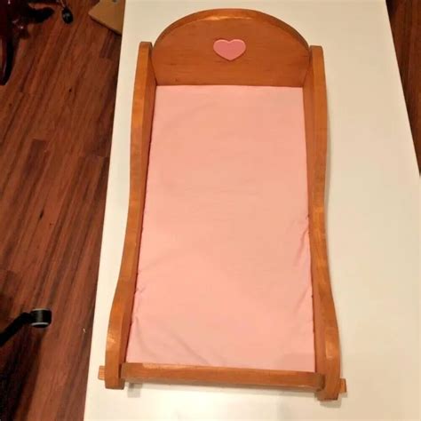 VINTAGE DOLL CRADLE Solid Wood 20” w/ Foam Pad Included Hand Made (Read) $24.50 - PicClick