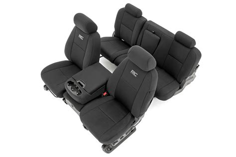 Rough Country Neoprene Front Rear Seat Covers for 07-13 Chevy Silverado 1500, 11-13 2500 HD ...