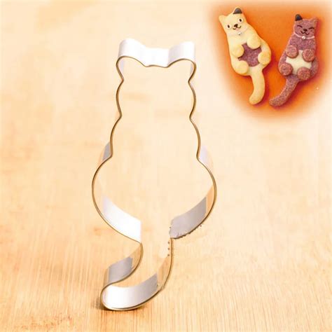 Long Tail Cute Cat Shape Cookie Cutter Tools Bread Party Birthday Cookies Bakery DH027-in Cookie ...