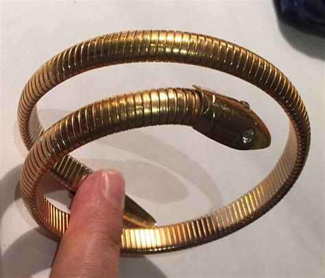 Snake Bracelet, Vintage Snake Bangle, 1950's snake,Vintage Gold Snake Bracelet, Snake Jewellery.