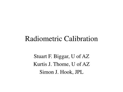 PPT - Radiometric Calibration PowerPoint Presentation, free download - ID:4632334